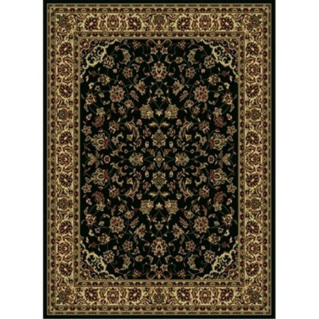 AURIC 953-1332-BLACK Castello Rectangular Black Traditional Italy Area Rug7 ft. 9 in. W x 11 ft. H AU679287
